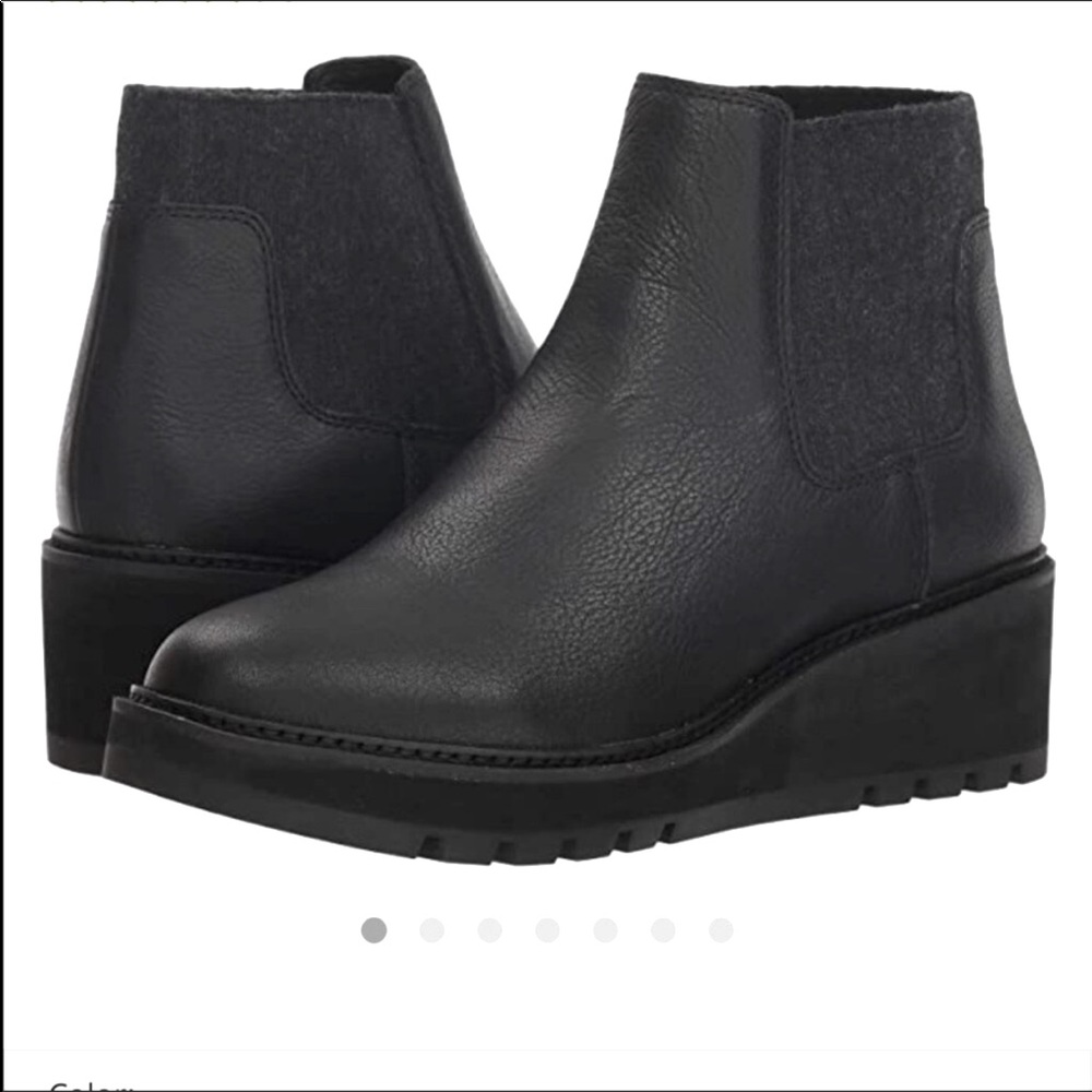 Eileen Fisher Black Chelsea Wedge Platform Boots